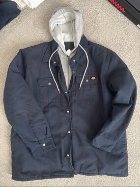 Dickies Navy Work Jacket with Gray Hooded Liner